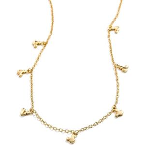 BaubleBar x Disney’s Mickey Mouse Demi-Fine Necklace, 18k Gold-Plated Sterling Silver Necklace, Beautiful and Classic, Perfect for Mickey Mouse Fans of All Ages(Mickey Mouse Gold Station Necklace)